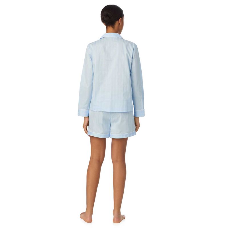 Lauren Ralph Lauren Cotton Dobby Sateen L/S Notch Collar Boxer Pajama Set image number 1